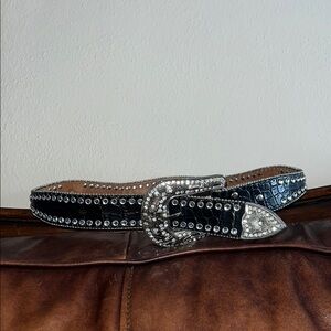 Blazin Roxx Brown and Silver Studded Belt